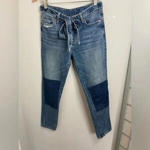 Lucky Brand -Sienna Slim Boyfriend jeans - Patch work and waist tie - 00/24